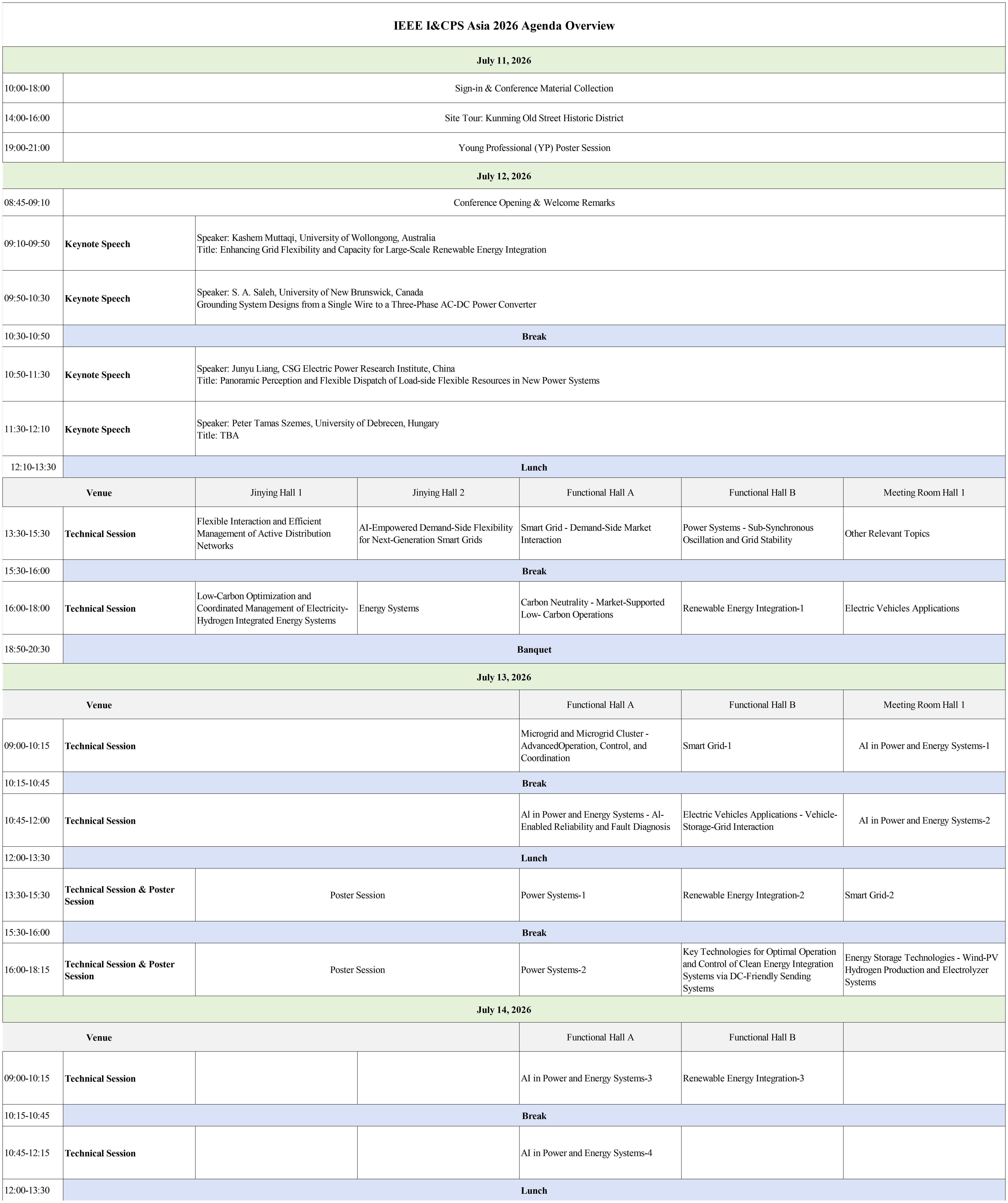 Conference Program Schedule